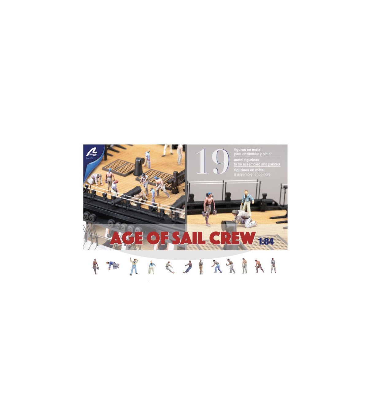 New Set of 19 Metal Figurines for Ships: Sailors (1700-1815)